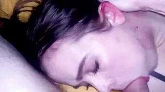 Sloppy 19 yo sucking off cook part two