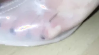 Fiance plays with cum on shoes and toes with +10 loads