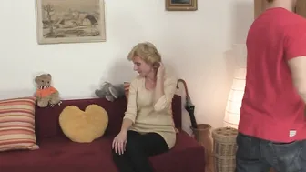 Dude picks up blonde slender grandma for play