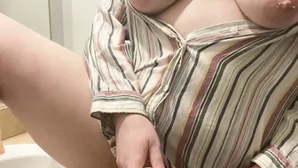 Milf with Pierced Nipples Getting a Second to Herself - Come Cum with me