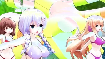【MMD】Ikki Tousen with five people【60fps】【R-18】