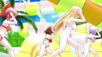 【MMD】Ikki Tousen with five people【60fps】【R-18】
