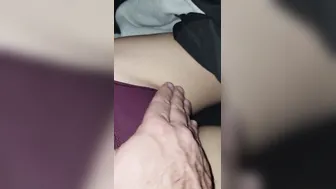 Daddy rubbing me through the underwear