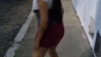 doing outside exhibit into the town while cars driving around i performance my butt inside a Goddess lace undie