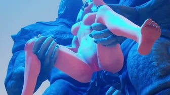 Furry with gigantic sex toys | double analIn