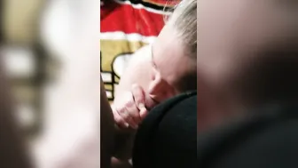 Amateur lovers suck penis together