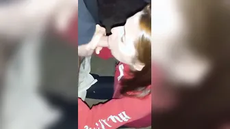 Outdoors oral sex into park at night