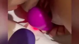 Lesbo having fun after huge squirt