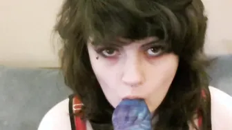 Alt women having fun with bad dragon/fantasy sex toy