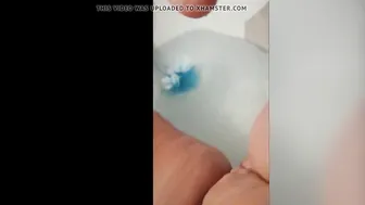Having Fun with my Chubby cunt into the bath-tub