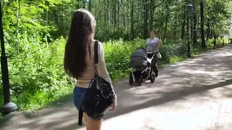 Banged Evelina Darling into anal into the park  outdoor