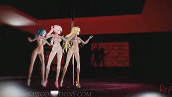 MMD R18 Naked Beauty Miku Luka and Lily - Anitta - Paradinha