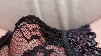 I so enjoy masturbating a huge clitoris inside new lacy underwear