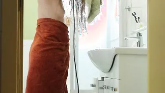 I view from the next room as a young red-haired