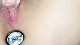 Amateur Anal Plug and Sex Toy Fun Masturbationen Fucking Vibrator with