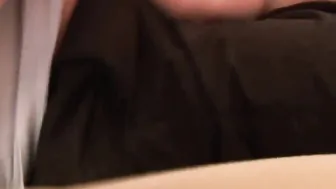 Using her huge boobies to jerk off a turned on bro