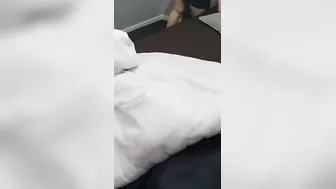 Hotel maid caught without lingerie under skirt got banged doggy while cleaning step son room
