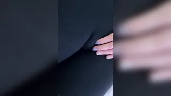 Cameltoe shorts (showing off her vagina)