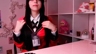 Japanese School bimbos Jabami Yumeko ( kakegurui ) Lost Her Anal Virginity Having Fun Cards