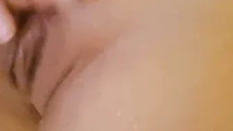 Masturbating my dripping twat inside the shower + real orgasm