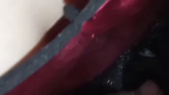 young guy fucks with studded nozzle on penis making cummed