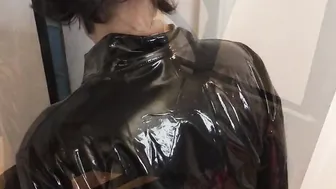 Wetlook Pants and High Heel Sandals Toy and Oral Sex