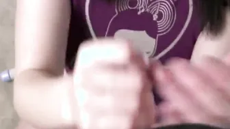 Big Boobed dark hair college girl craving for his warm cum