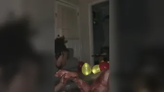 SugaryDiosa got Chocolate syrup Slurped off of her toes and Butt