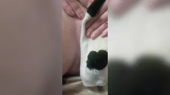 Pose her delicate sandwich flaps with an older sock