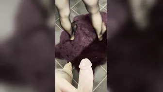 Maid inside pantyhose just wanted to water the plants ended up squirting all over his dick
