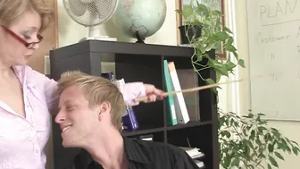 Bombshell old office boss ride his gigantic penis