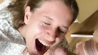 Amateur Dark Hair Facial Jizzed Compilation Part1