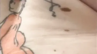 BBW Old milf Pushing Out a GIGANTIC Embedded Stuck Anal Buttplug plug butt