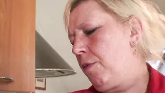 2 workers share very mature grandma