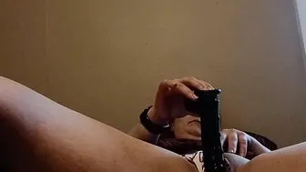 Slide my underwear to the side and fucked myself