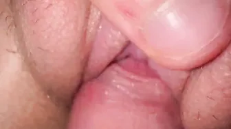 Incredible creamy twat close up boned