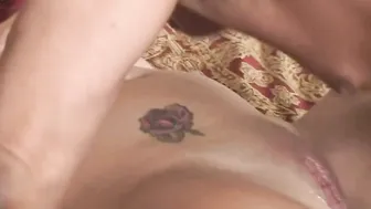 Blonde Cougar with tiny breasts fucks with the dick an