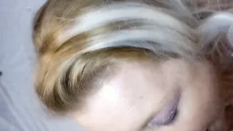 Crazy Sexy curvy blonde MILF into corset offer oral sex and swallows cum.