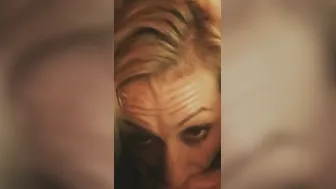 Blonde Skank Blows Gigantic Dick