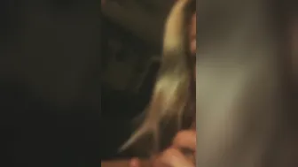 Blonde Skank Blows Gigantic Dick