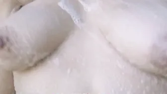 Bouncing soapy Melons into the shower