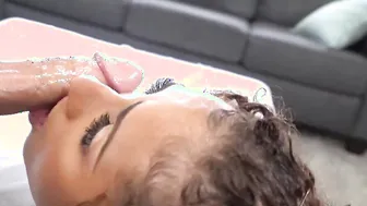 LUBED Lubed Up African Cunt Spread Out By Gigantic Cock