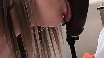 ASMR | White blonde hotwife loves gagging  salivating on your gigantic ebony cock | DaddysCowgirl
