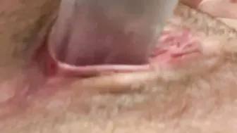 Noisy groaning PEE SEX TOY SEX TOY Watch my insides while I screwed myself 