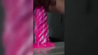 Amateur cougar uses unicorn sex toy to cum