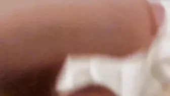 AGGRESSIVELY trying to MAKE thick penis rough after sucking off a BIG load all over Hottie TOES and FOOT