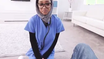 Arab doctor doesnt take off hijab or glasses while fucking patient