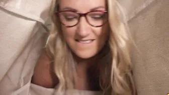 Fake Hostel - chick with gigantic natural melons soaps up and orgasms inside the shower screwed by fat penis