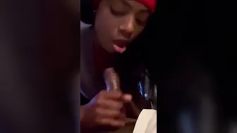 Miami Davis sucking off huge ebony cock