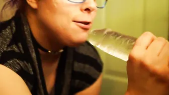 Slobbing on That Vibrator | Deephthoat point of view Oral Sex - See me Spit on Your Penis and Suck it Dry